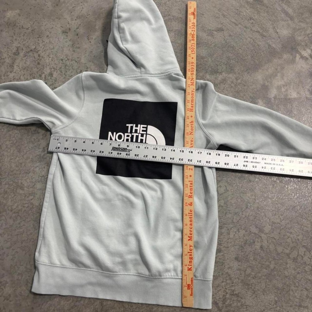 The North Face Light Blue Hoodie Men's Size M Logo Graphic Front & Back - Picture 6 of 6